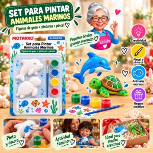 RI-0006108 Set para Pintar Figuras de Yeso Animales Marinos Motarro