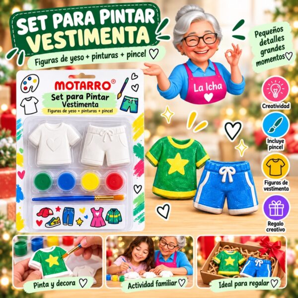 RI-0006110 Set para Pintar Figuras de Yeso Vestimenta Motarro