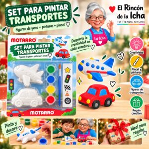 RI-0006111 Set para Pintar Figuras de Yeso Transportes Motarro