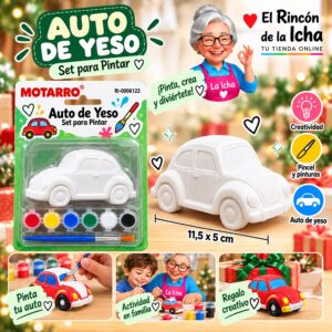 RI-0006122 Set para Pintar Auto de Yeso Motarro 11,5 x 5 cm