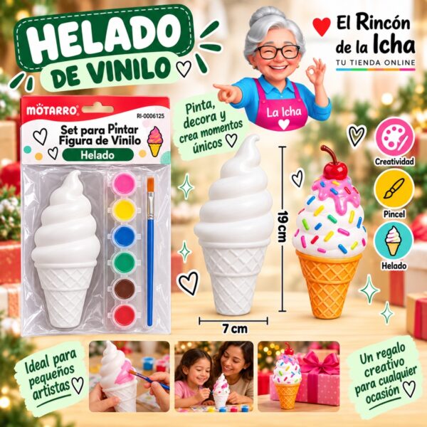 RI-0006125 Set para Pintar Figura de Vinilo Helado Motarro 19 x 7 cm