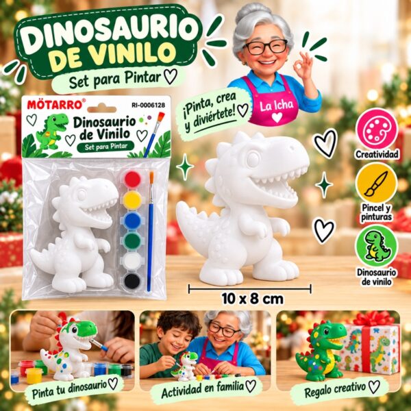 RI-0006128 Set para Pintar Figura de Vinilo Dinosaurio Motarro 10 x 8 cm