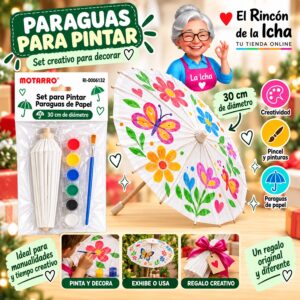 RI-0006132 Set para Pintar Paraguas de Papel Motarro 30 cm