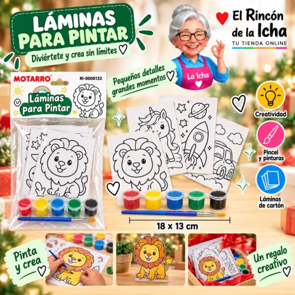 RI-0006133 Set para Pintar Láminas de Cartón Motarro 18 x 13 cm