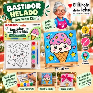 RI-0006140 Bastidor para Pintar Kids Helado Motarro 20 x 20 cm
