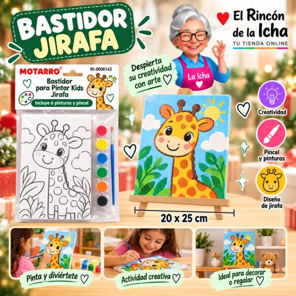 RI-0006142 Bastidor para Pintar Kids Jirafa Motarro 20 x 25 cm