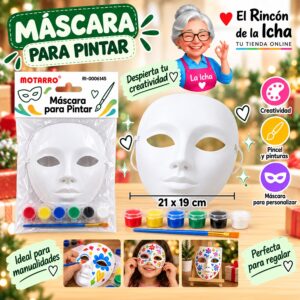 RI-0006145 Set Máscara Blanca para Pintar Motarro 21 x 19 cm
