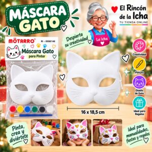 RI-0006146 Set Máscara de Gato para Pintar Motarro 16 x 18,5 cm