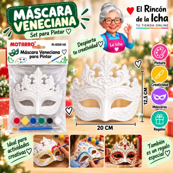 RI-0006148 Set Máscara Veneciana para Pintar Motarro 12,5 x 20 cm
