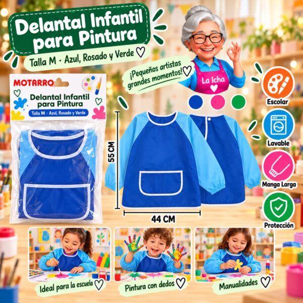 RI-0006155 Delantal Infantil para Pintura Motarro Talla M