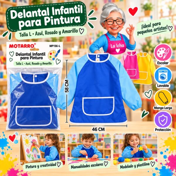 RI-0006156 Delantal Infantil para Pintura Motarro Talla L