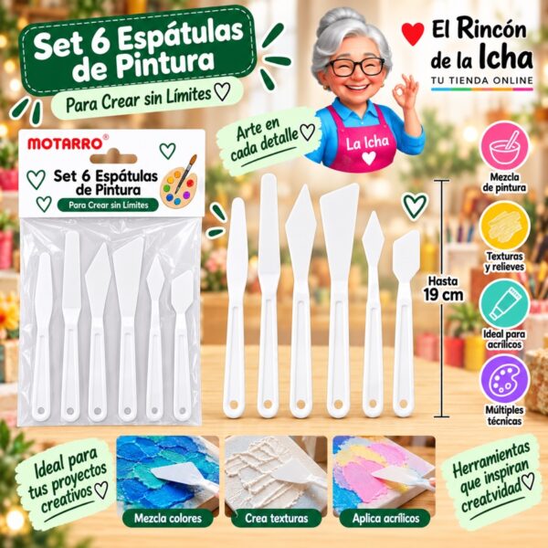 RI-0006173 Set 6 Espátulas de Pintura Motarro