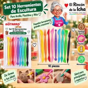 Set 10 Herramientas de Escultura en Arcilla Motarro