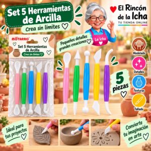 Set 5 Herramientas de Arcilla Motarro
