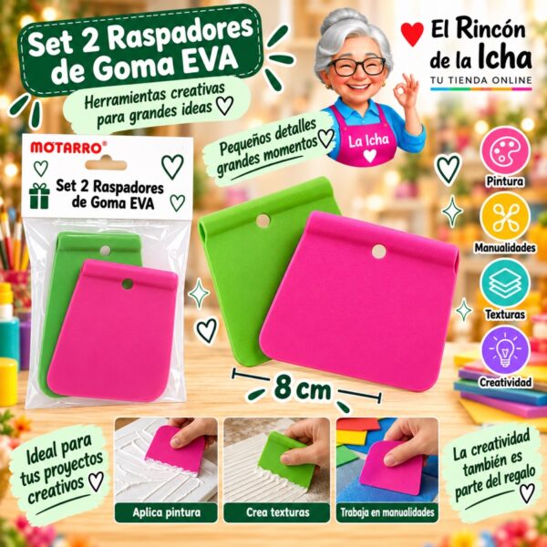 RI-0006178 Set 2 Raspadores de Goma EVA Motarro 8 cm
