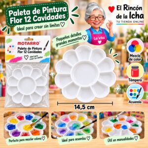 Paleta de Pintura Motarro Flor 12 Cavidades 14,5 cm