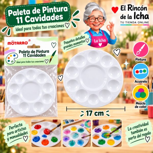 Paleta de Pintura Motarro 11 Cavidades 17 cm