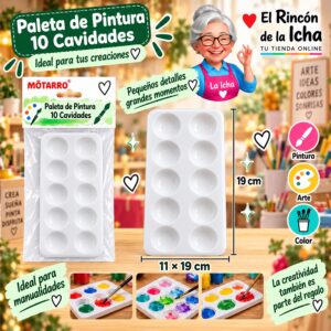 Paleta de Pintura Motarro 10 Cavidades 11 x 19 cm