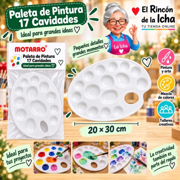 RI-0006187 Paleta de Pintura Motarro 17 Cavidades 20 x 30 cm