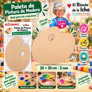 Paleta de Pintura de Madera Motarro 20 x 30 cm