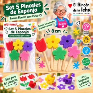 Set 5 Pinceles de Esponja Motarro 8 cm
