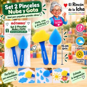 Set 2 Pinceles de Esponja Nube y Gota Motarro