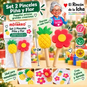 Set 2 Pinceles de Esponja Piña y Flor Motarro