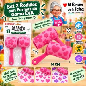 Set 2 Rodillos con Formas de Goma EVA Motarro 14 cm