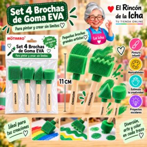 Set 4 Brochas de Goma EVA Motarro 11 cm