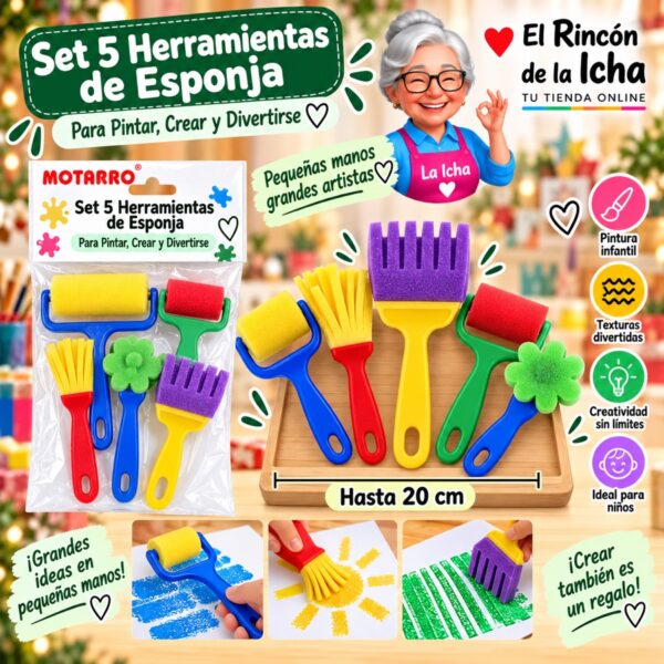 RI-0006209 Set 5 Herramientas de Esponja Motarro 20 cm