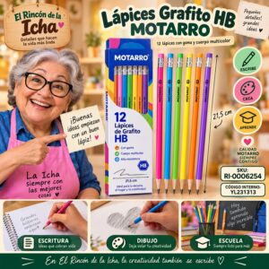 RI-0006254 Caja 12 Lápices Grafito HB Motarro