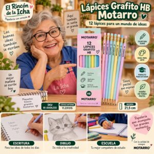 RI-0006255 Caja 12 Lápices Grafito HB Motarro