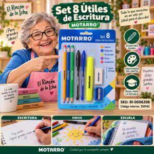 RI-0006308 Set 8 Útiles de Escritura Motarro