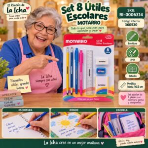 RI-0006314 Set 8 Útiles Escolares Motarro