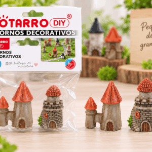 Adornos Decorativos Mini Castillos Surtidos 2 Piezas Adornos decorativos mini castillos surtidos de 2 piezas en bolsa transparente para mini jardín y proyectos DIY