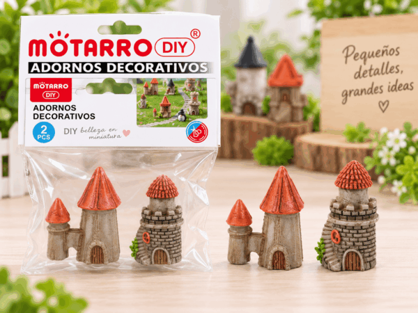 Adornos Decorativos Mini Castillos Surtidos 2 Piezas Adornos decorativos mini castillos surtidos de 2 piezas en bolsa transparente para mini jardín y proyectos DIY
