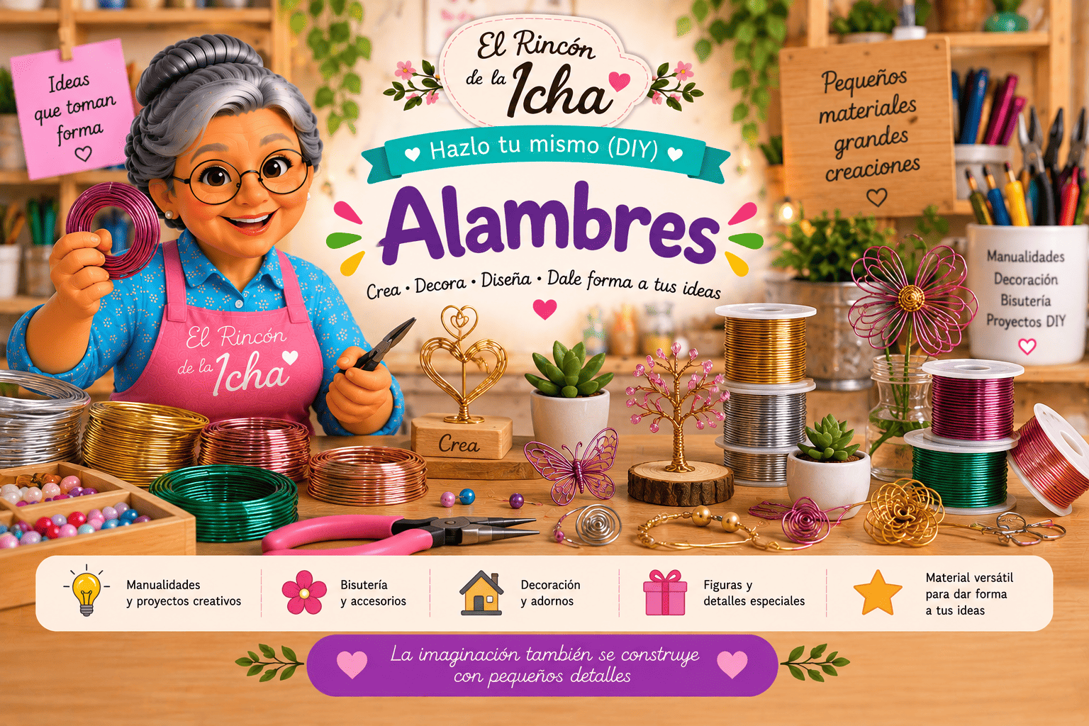 Alambres para Manualidades y Proyectos DIY | El Rincón de la Icha Alambres de colores para manualidades, bisutería, decoración y proyectos DIY