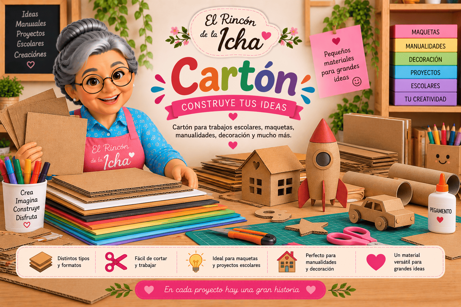 Cartón para Trabajos Escolares y Manualidades | El Rincón de la Icha Cartón para trabajos escolares, maquetas, manualidades, decoración y proyectos creativos