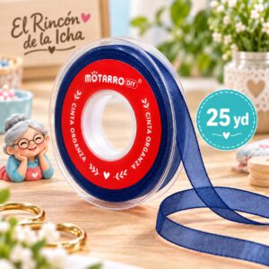 cinta-organza-azul-marino-25yd Cinta Organza Azul Marino 38 mm x 25 yd