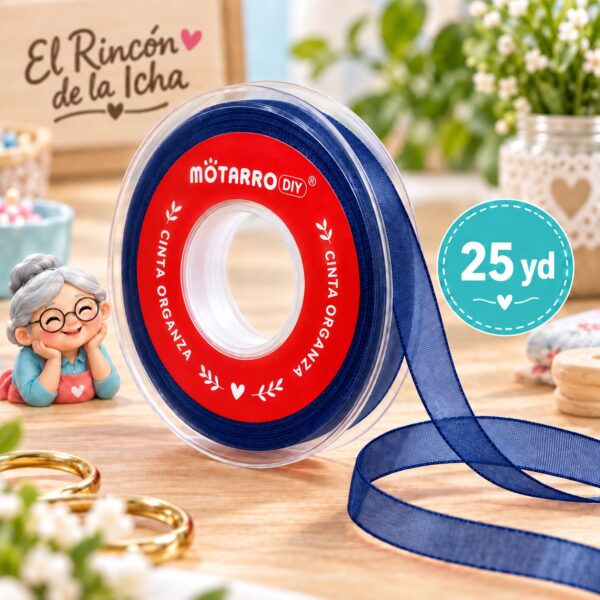 cinta-organza-azul-marino-25yd Cinta Organza Azul Marino 38 mm x 25 yd