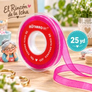 cinta-organza-fucsia-25yd Cinta Organza Fucsia 38 mm x 25 yd