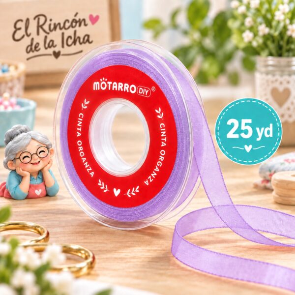 Cinta Organza Lila 38 mm x 25 yd