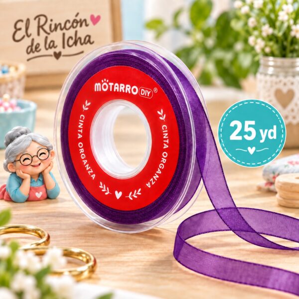 Cinta Organza Morada Oscura 38 mm x 25 yd