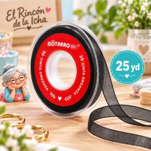 cinta-organza-negra-25yd Cinta Organza Negra 6 mm x 25 yd