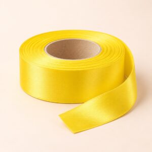 Cinta de Raso Amarillo Limón 25 mm x 25 yd Cinta de raso amarillo limón de 25 mm x 25 yd estilo El Rincón de la Icha