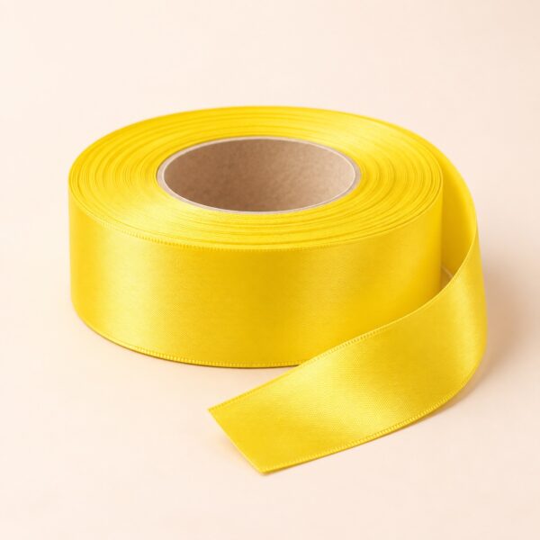 Cinta de Raso Amarillo Limón 25 mm x 25 yd Cinta de raso amarillo limón de 25 mm x 25 yd estilo El Rincón de la Icha