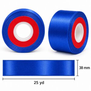 Cinta de Raso Azul Rey 38 mm x 25 yd Cinta de raso azul rey de 38 mm x 25 yd con medidas estilo El Rincón de la Icha
