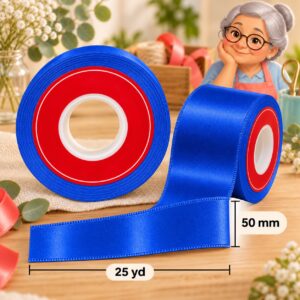 Cinta de Raso Azul Rey 50 mm x 25 yd Cinta de raso azul rey de 50 mm x 25 yd estilo El Rincón de la Icha