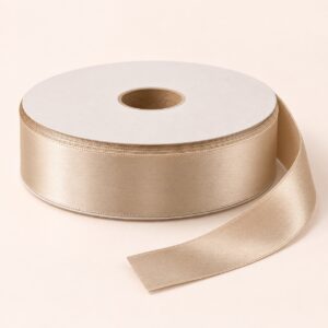 Cinta de Raso Beige 20 mm x 25 yd Cinta de raso beige de 20 mm x 25 yd estilo El Rincón de la Icha