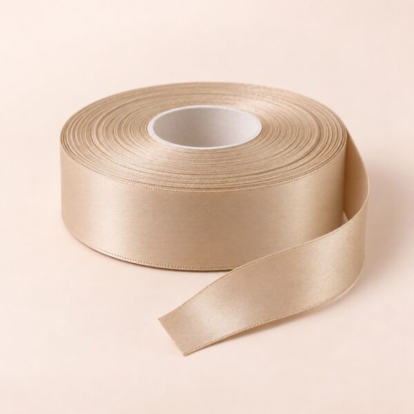 Cinta de Raso Beige 25 mm x 25 yd Cinta de raso beige de 25 mm x 25 yd estilo El Rincón de la Icha